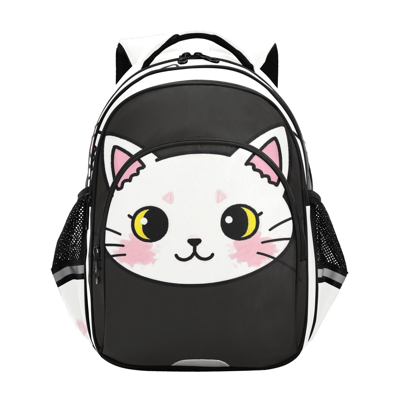 Carry On Backpacks for Girls Student Bookbag Boys Travel Daypacks White Cat mochilas para ninas de 12 anos M 16L