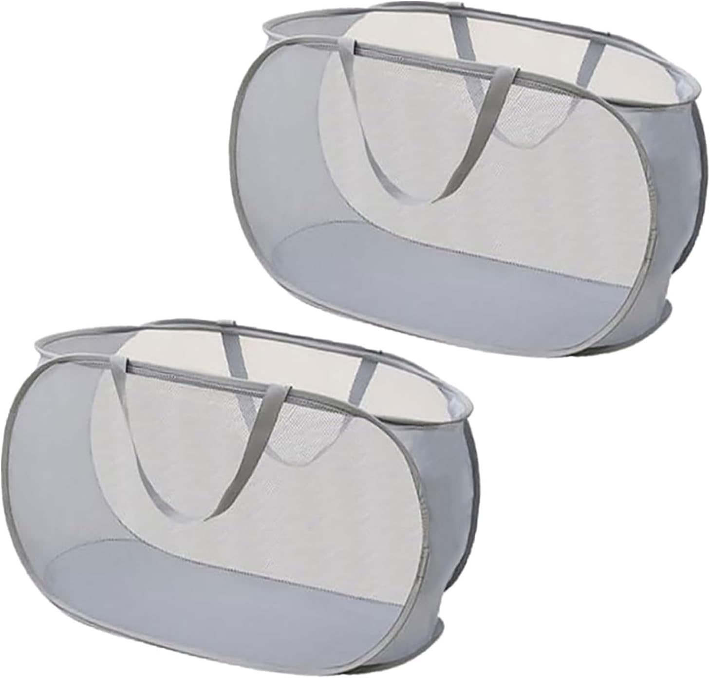 4 Piece Popup Mesh Laundry Basket Durable Handles Collapsible Laundry Baskets Folding Clothes Pastic Hamper for Laundry Room College Dorm (Black)