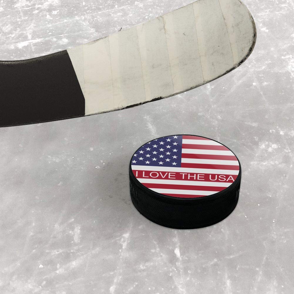 GRAPHICS & MORE American USA Flag Personalized Custom Ice Hockey Puck