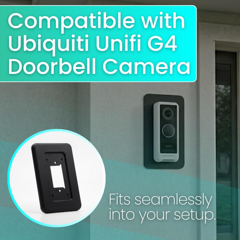 Faceplate Cover for Ubiquiti Unifi G4 Doorbell Camera – Snap-On Replacement Front Panel | No Tools Required | Seamless Flush Mount Design | Weatherproof Outdoor Protection