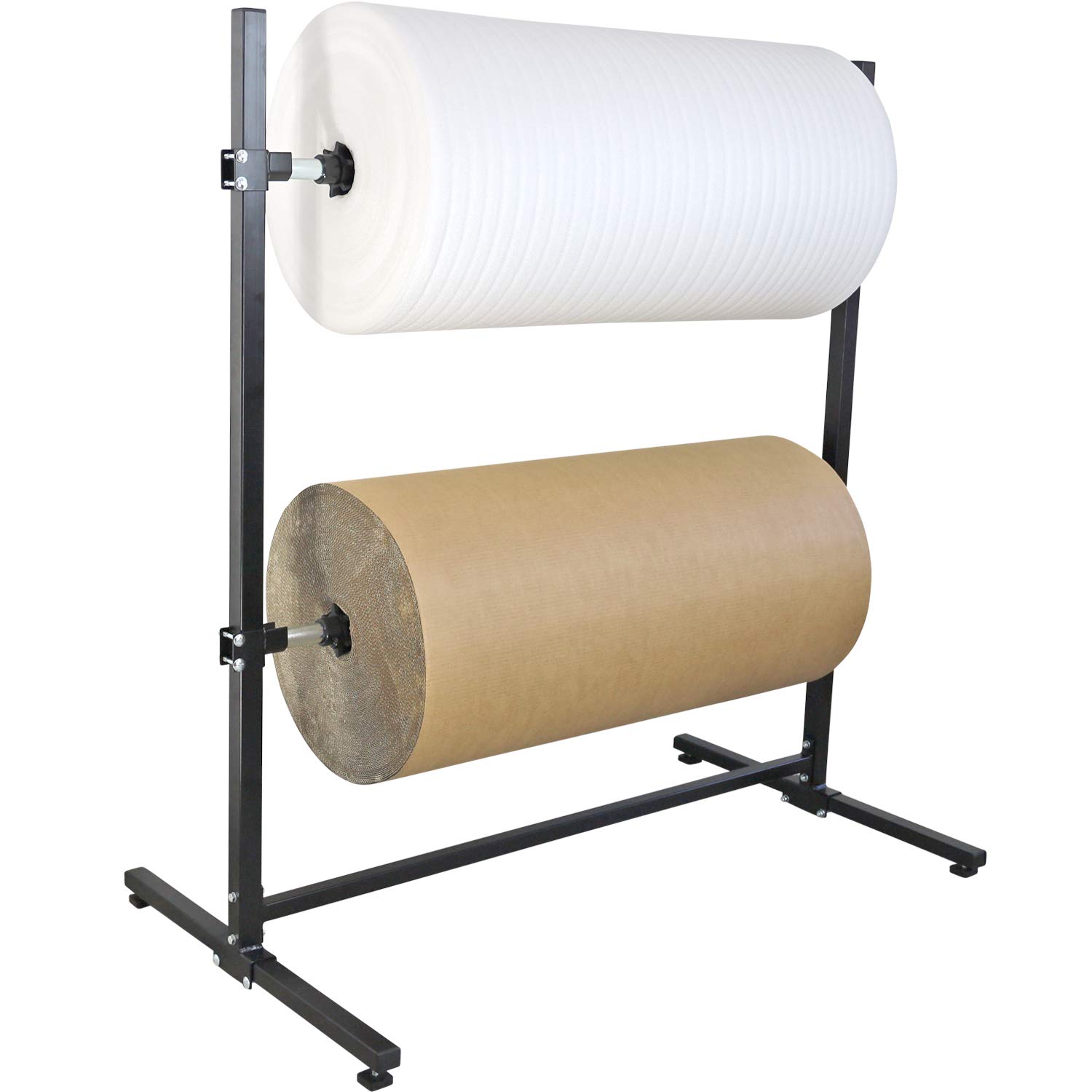 Schwerlast - Abrollständer mit 2 Achsen für Packpapier oder Folie | Breite 1000mm - waagerecht | Ständer für Verpackungsrollen | müheloses Abwickeln und Abtrennen von Polstermaterial
