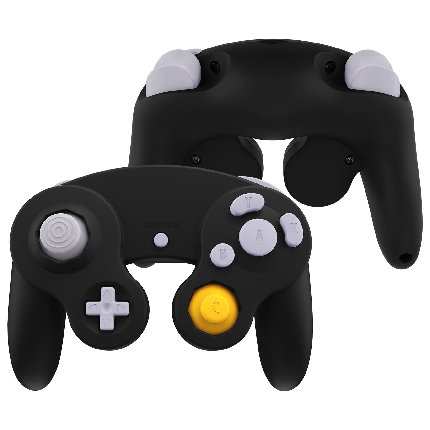 eXtremeRate Coque pour Nintendo Gamecube Manette, Coque de Remplacement avec Boutons pour Nintendo Gamecube Manette， Controller Non Incluse， Noir