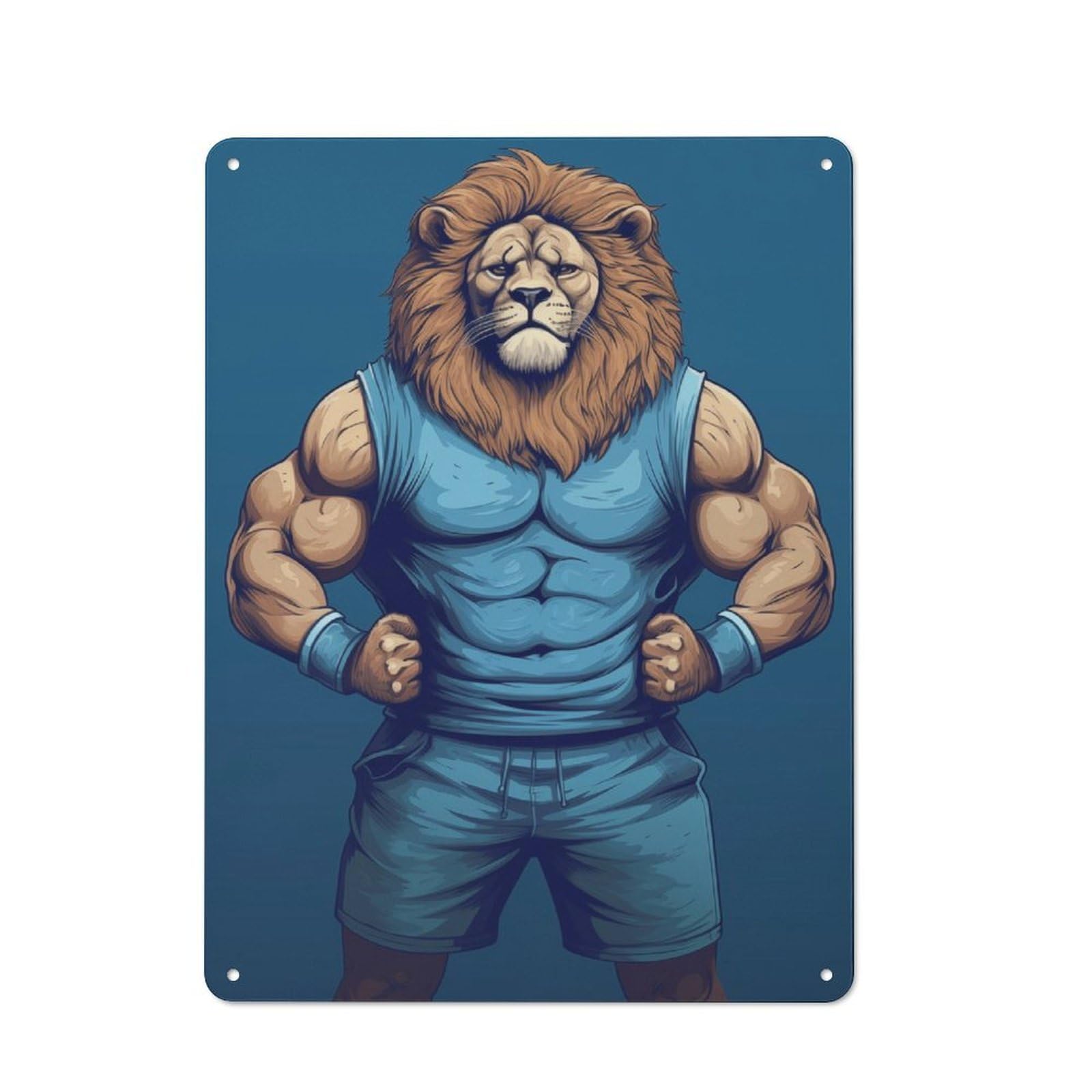 Understated Office Metal Sign 40x30cm Featuring Tiger Athlete Bodybuilder, Studio Wall Plaque for Office, Study, Studio Or Hallway