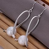 Hyhc Elegant Fashion Jewelry 925 Silver Plated Stud Dangle Earrings Eardrop Oval with Pearl
