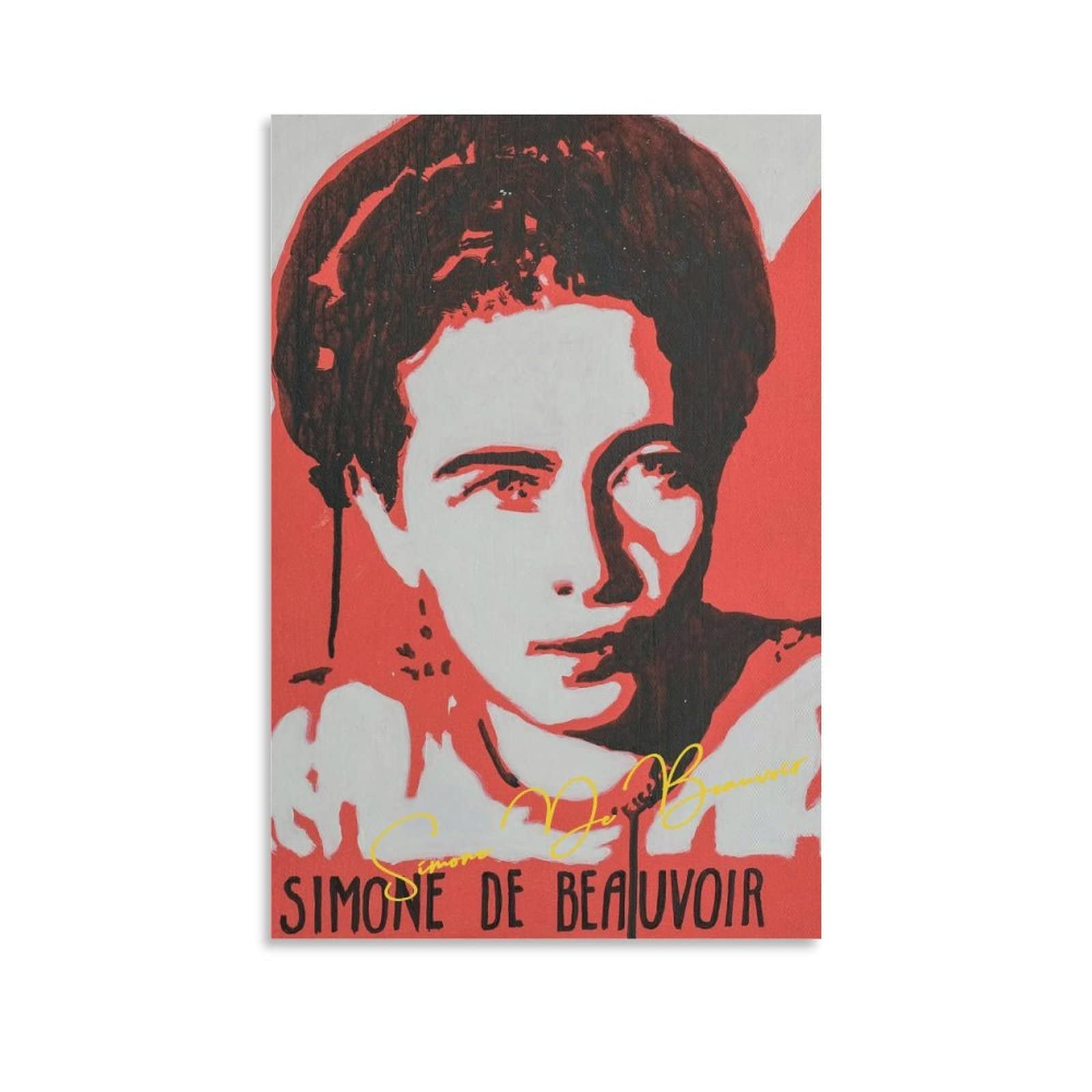 Tableau Toile Simone De Beauvoir 60x90cm pour Bureau Inspirant