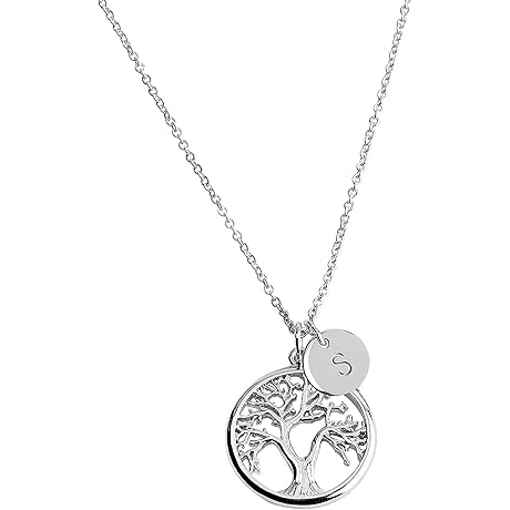 Customizable Family Tree Initial Necklaces For Women