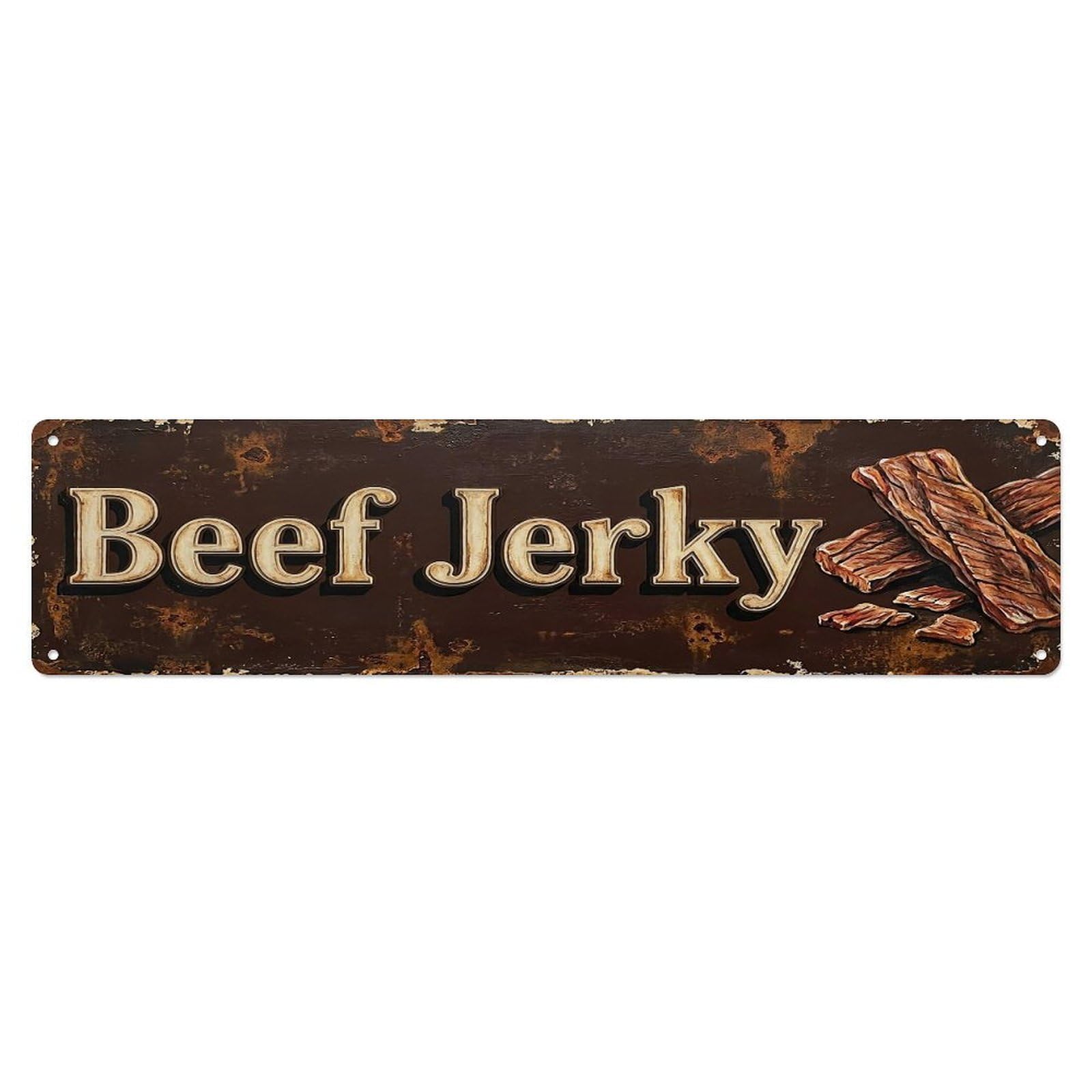 Vintage Beef Jerky Dried Farmhouse Metal Tin Sign