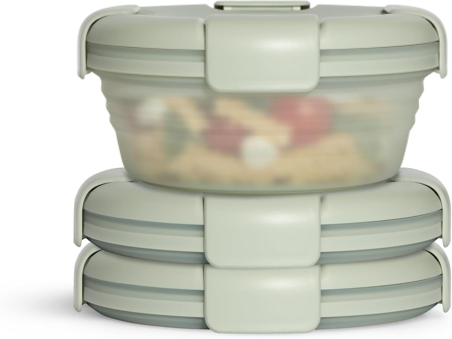 STOJO Collapsible Bowl 3 Set Translucent Sage, 36oz