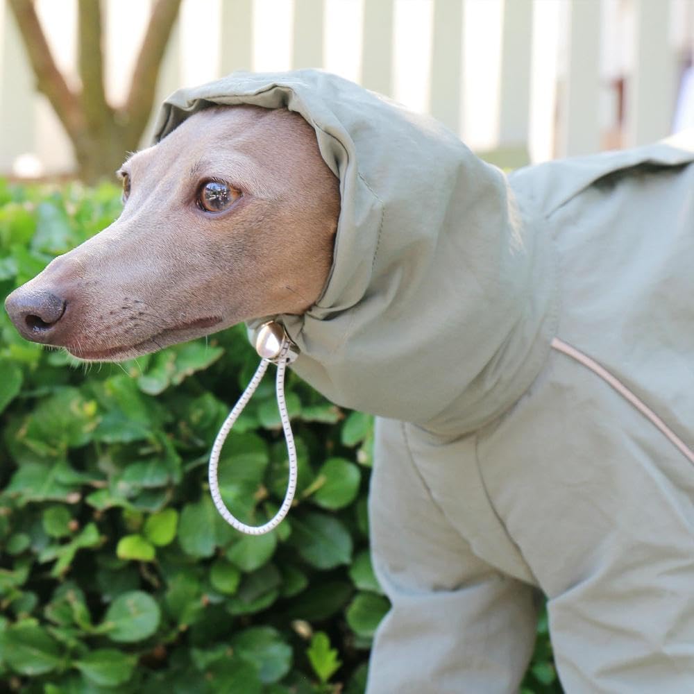 wasserdichte, verstellbare Jacke mit hohem Kragen für italienische Windhunde, 4 Beine, reflektierender Streifen, Hundemantel mit Reißverschluss für Whippet-Hunde