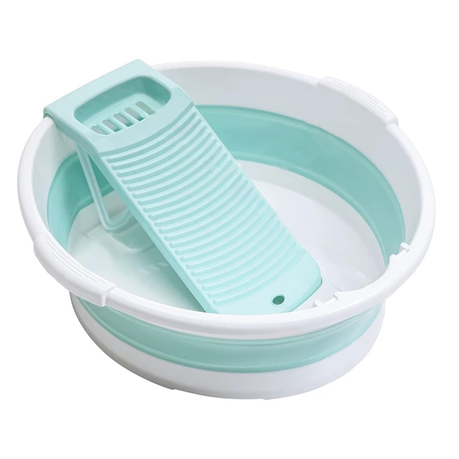 Cubo para ropa de baño plegable con tabla portátil para lavado a mano