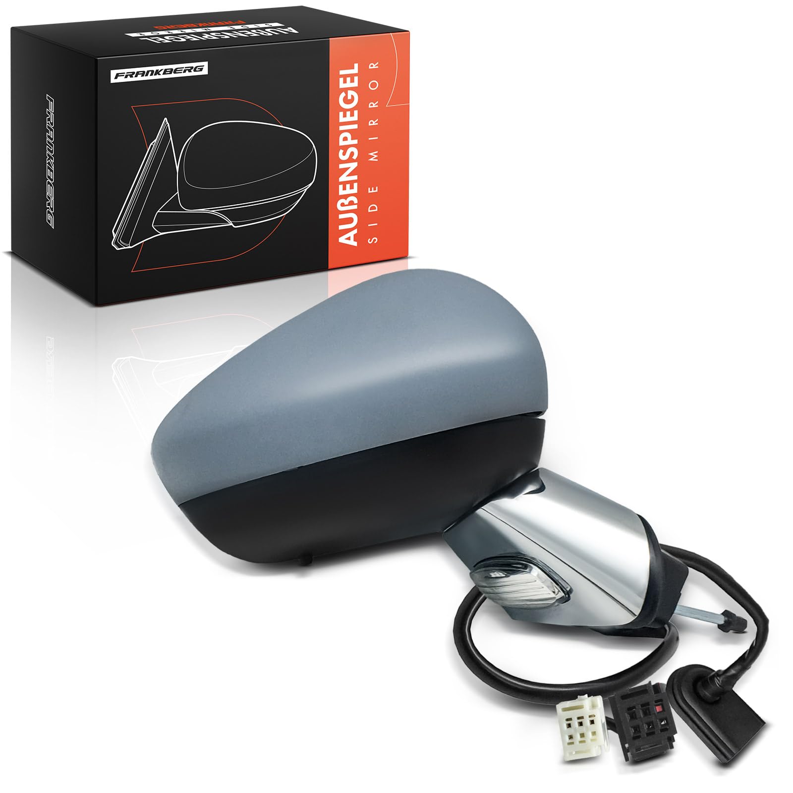 Frankberg Specchio Specchietto Retrovisore Elettrico destra 9-Poli &-Riscaldabile &-Sensore di temperatura &-Luce lampeggiante Compatibile con DS3 SA (09-15) DS3 Cabriolet (13-15)