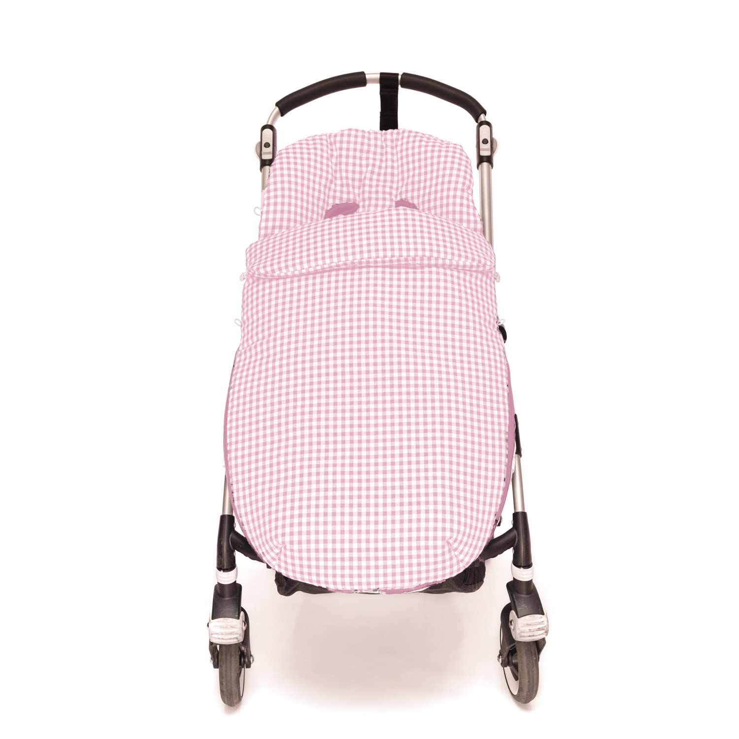 Sac housse universelle pour poussette ou landau – Habillage pour poussette ou Landau – Vichy – Handmade – Nenel (Rose)