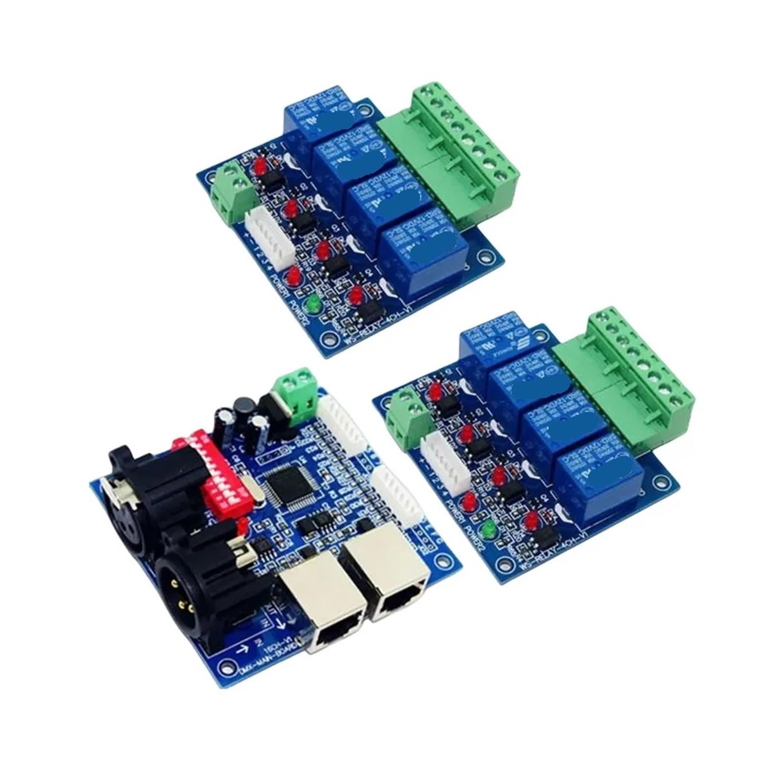 WS-DMX-RELAY-4CH/*2 4/8CH 10A*4/8CH Relay decoding DMX512 LED Controller DC12V 4-Channel RJ45 RGB Light Strip decoder(WS-DMX-RELAY-4CH X 2)