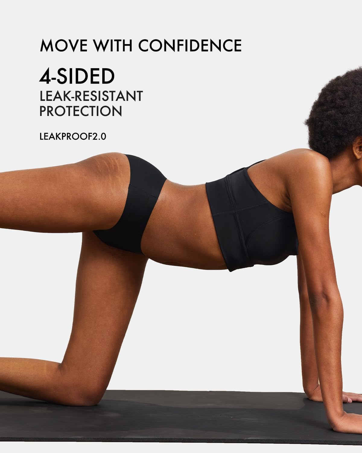 LEAKPROOF2.0 Ropa interior de bikini sin costuras para mujer | Las bragas pueden contener 4 tampones | Ropa interior sin fugas de incontinencia suave (L/XL, negro)