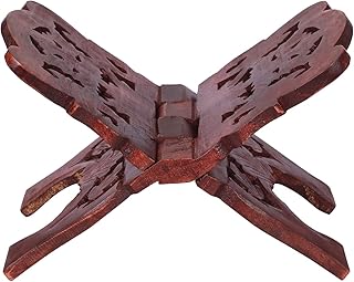 eTroves Handmade Wooden Book Reading Holder Stand Rihal Rehal Al-Quran Bible Gita