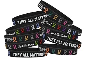 They All Matter Find The Cure Silicone Wristband Bracelets for All Cancers Awareness