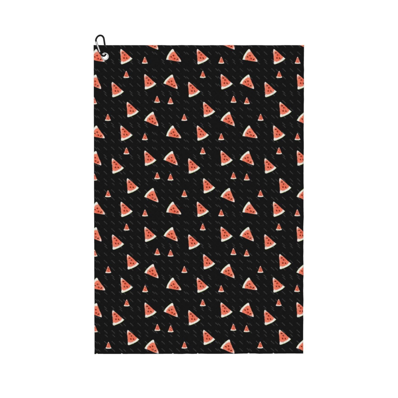 peiyeety Watermelon Microfiber Golf Towel with Carabiner Clip, 16x24 Inch Absorbent Waffle Weave Towel for Golf Bags