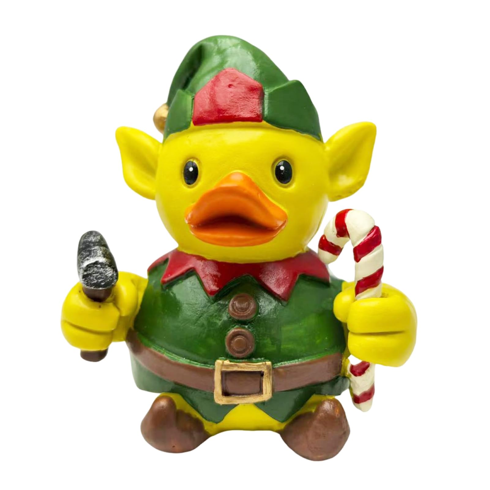 pidodou Christmas Ornament Santa Claus Deer Snowman Duck Shape Resin Figure Holiday Theme Festive Decoration for Tree Table Shelf 8cm HeightGreen