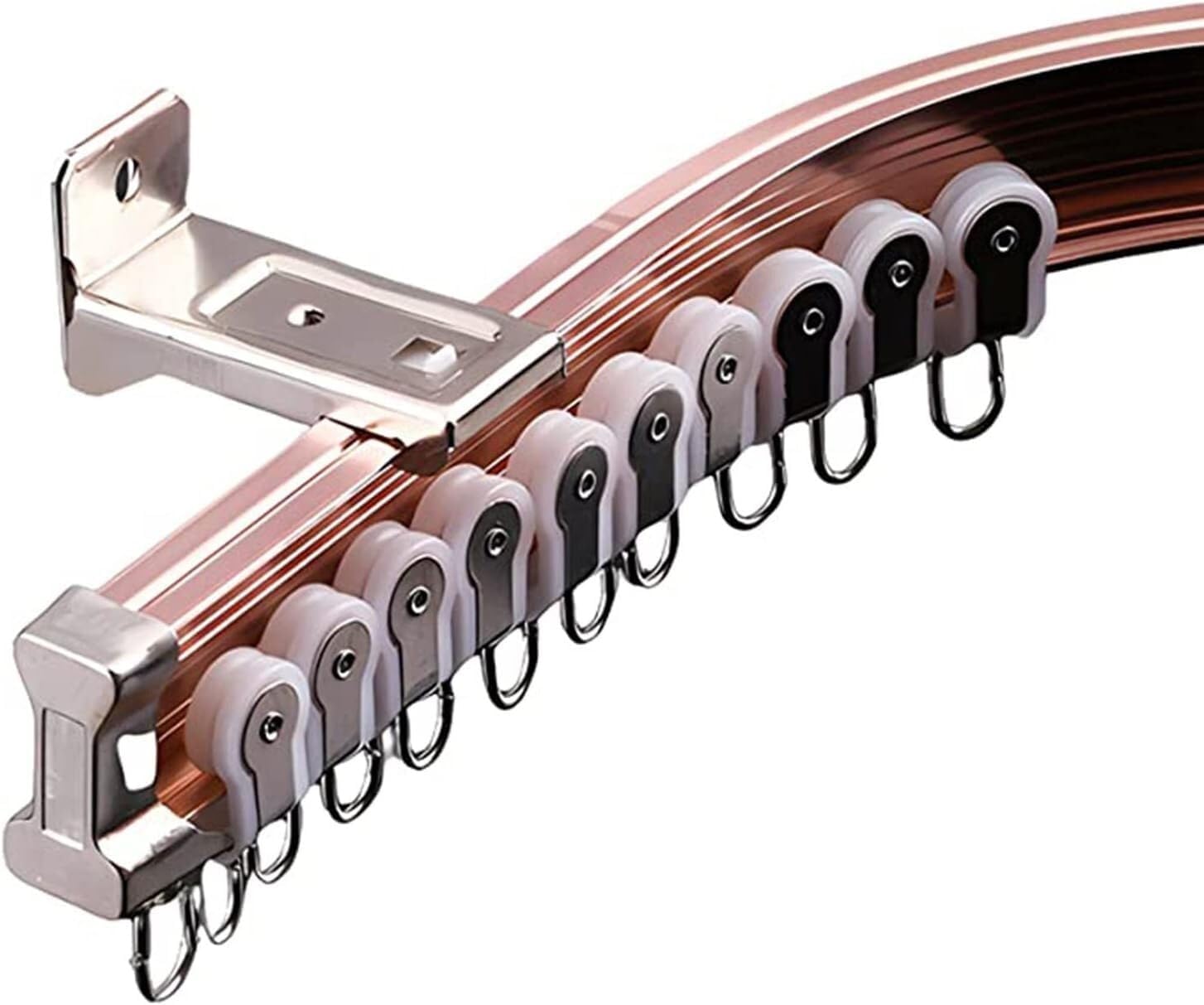 Curtain Track Curtain Single Tracks, Curved Curtain Rail for Shower Curtain, Room Divider, Ceiling/Wall Mount Room Divider for Privacy,Wall Mount-2.5m/8.2ft