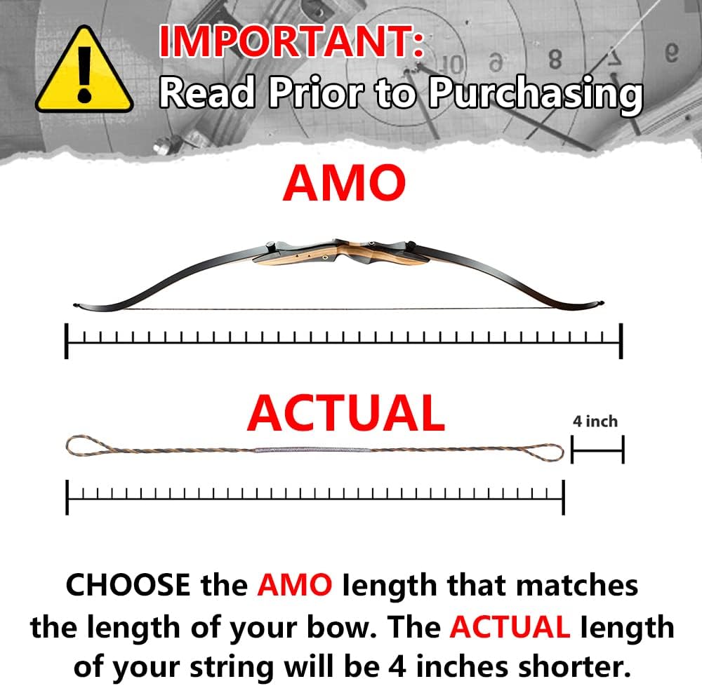 Lightning Archery Flemish D97 Bowstring Replacement for Traditional Longbow and Recurve Bow Hand Braided Replacement Bowstring 14 16 Strands 56-68 inches : Sports & Outdoors