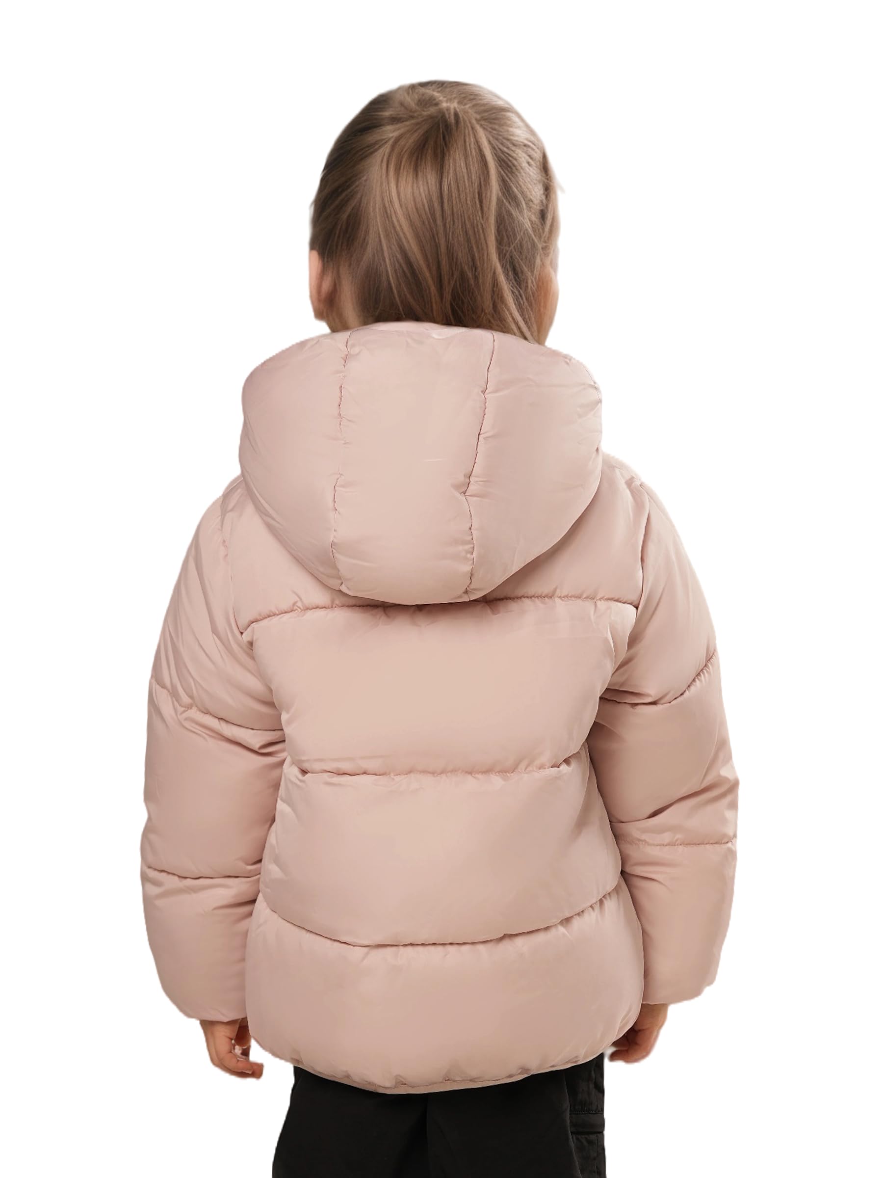 Sunny Sprout Manteau d'hiver avec capuche pour fillettes - Doudoune épaisse double polaire pour tout-petits avec manches coupe-vent
