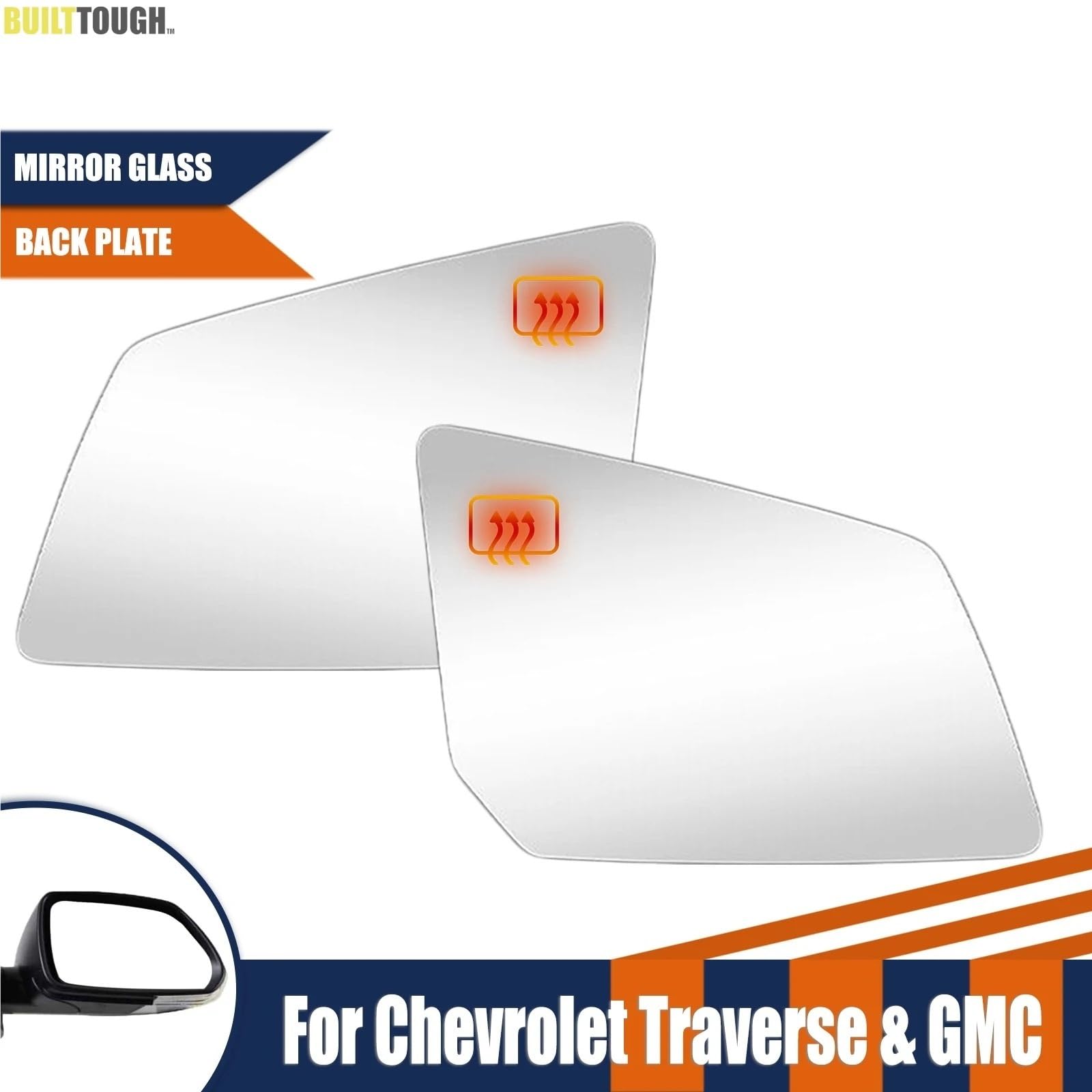 Vetro Dello Specchietto Retrovisore Per Chevrolet Traverse 2009-2016 Per Saturn Outlook 2007-2010 Per GMC Vetro specchietto laterale riscaldato installare(Left and Right)