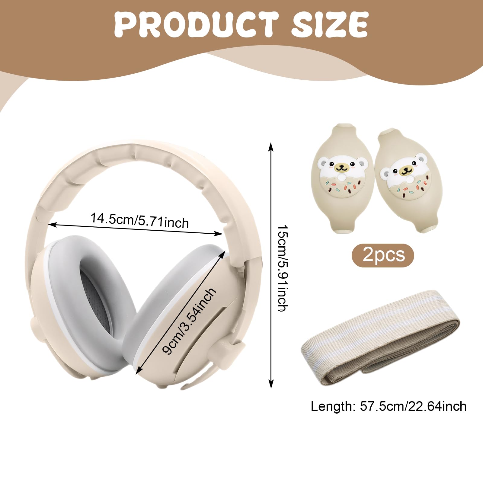 Protège-Oreilles Bébé Enfant - Casque Anti-Bruit 25dB pour Nourrissons 0-4 Ans - Réglable et Léger avec Bandeau Anti-Dérapant - Idéal pour Avion, Fêtes & Voyages