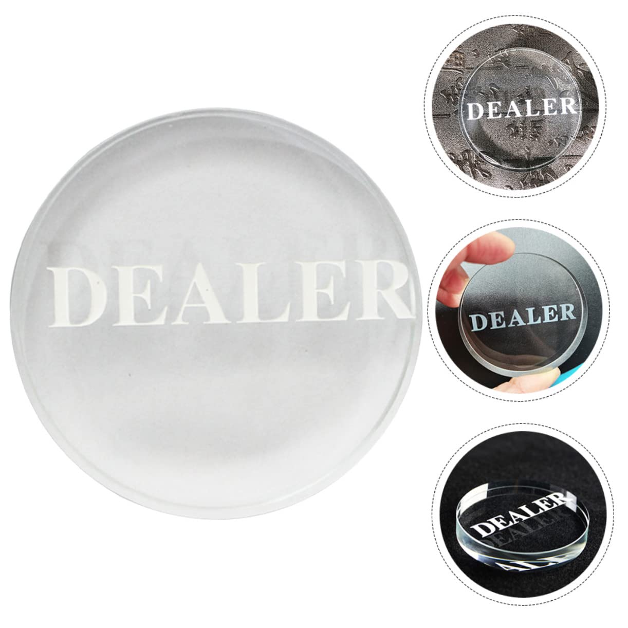 TOYANDONA 4piezas Botón De Póker Resistente y Transparente Accesorio Profesional para Póker para Jugadores Casual y Competitivos