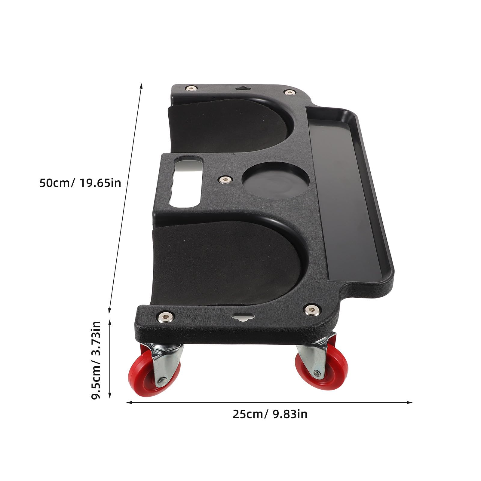 Cabilock Rodillera con Ruedas Giratorias para Taller y Reparación de Coches | Negro, Pe y Metal, Uso en Exteriores, Protección de Rodillas, Diseño Práctico