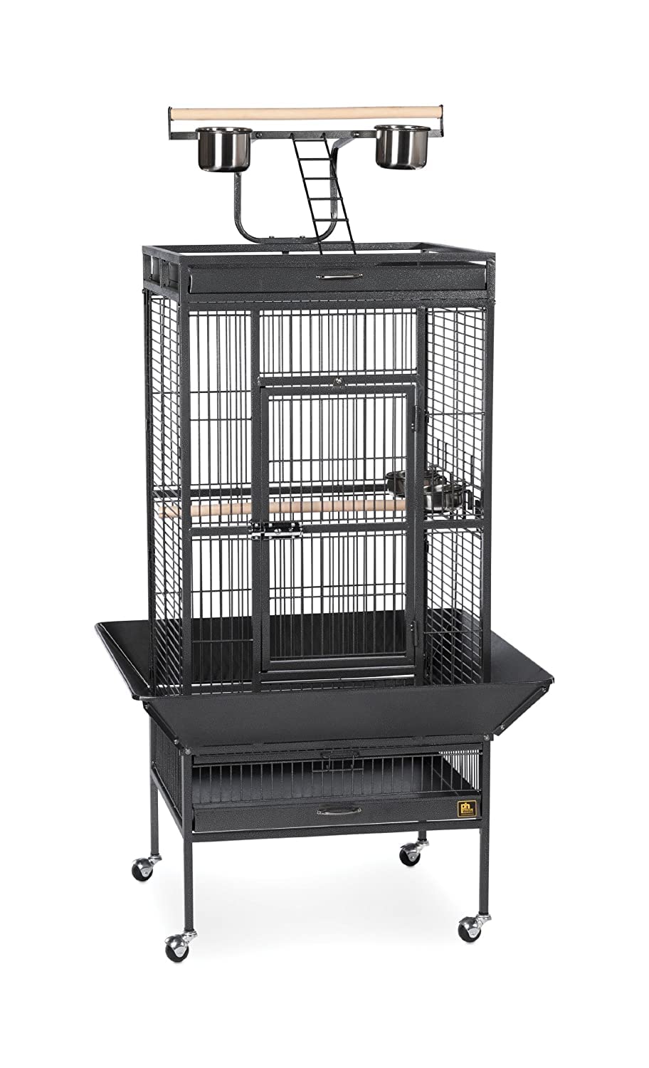 A11 Birds Cage - Foldable Metal Bird cage for Macaw,Grey Parrot,Cocktail, Conures,Amazon,cuckatoo with Stand,Wheel,Play top, Tray - L:82x B:77.4 x H:164 cms/bar spacing 17mm- Wrought Black Colour (B09RWT1SDS) Amazon Price History, Amazon Price Tracker