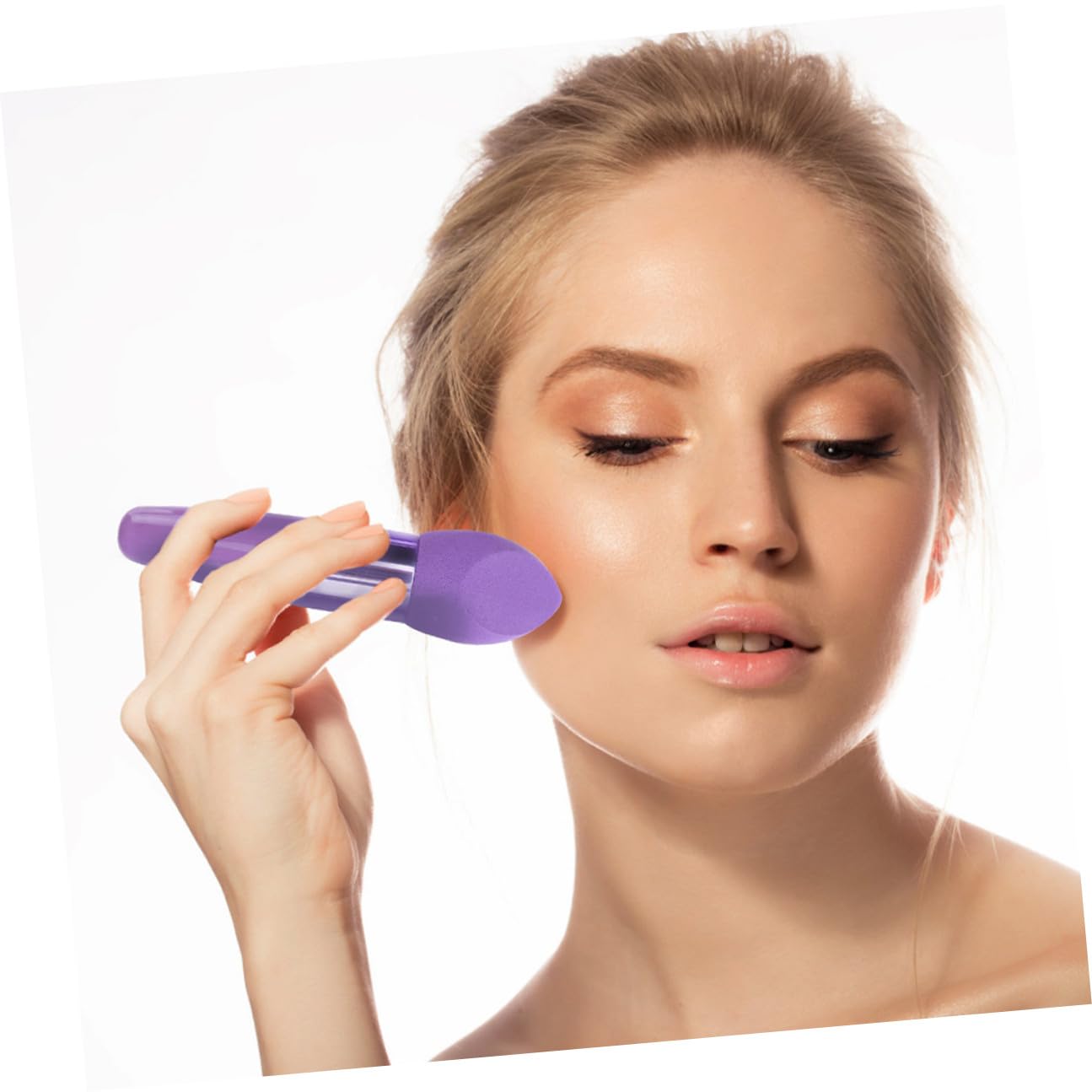 NOLITOY Juego de 6 Brochas de Maquillaje Esponja de Látex, Forma de Lápiz, Portátil y Delicado, Adecuado para Uso Diario y Aplicación de Base