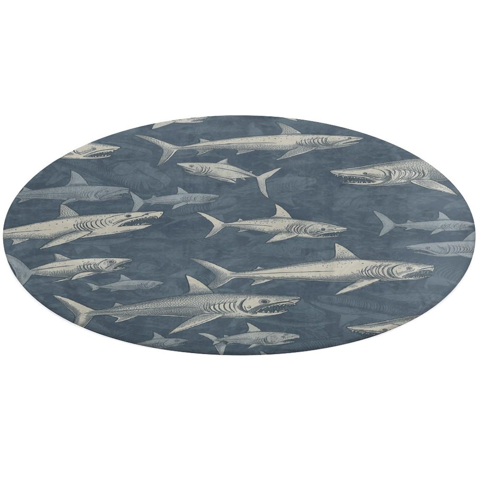 Alfombra lavable para cocina y baño con estampado de tiburón resistente