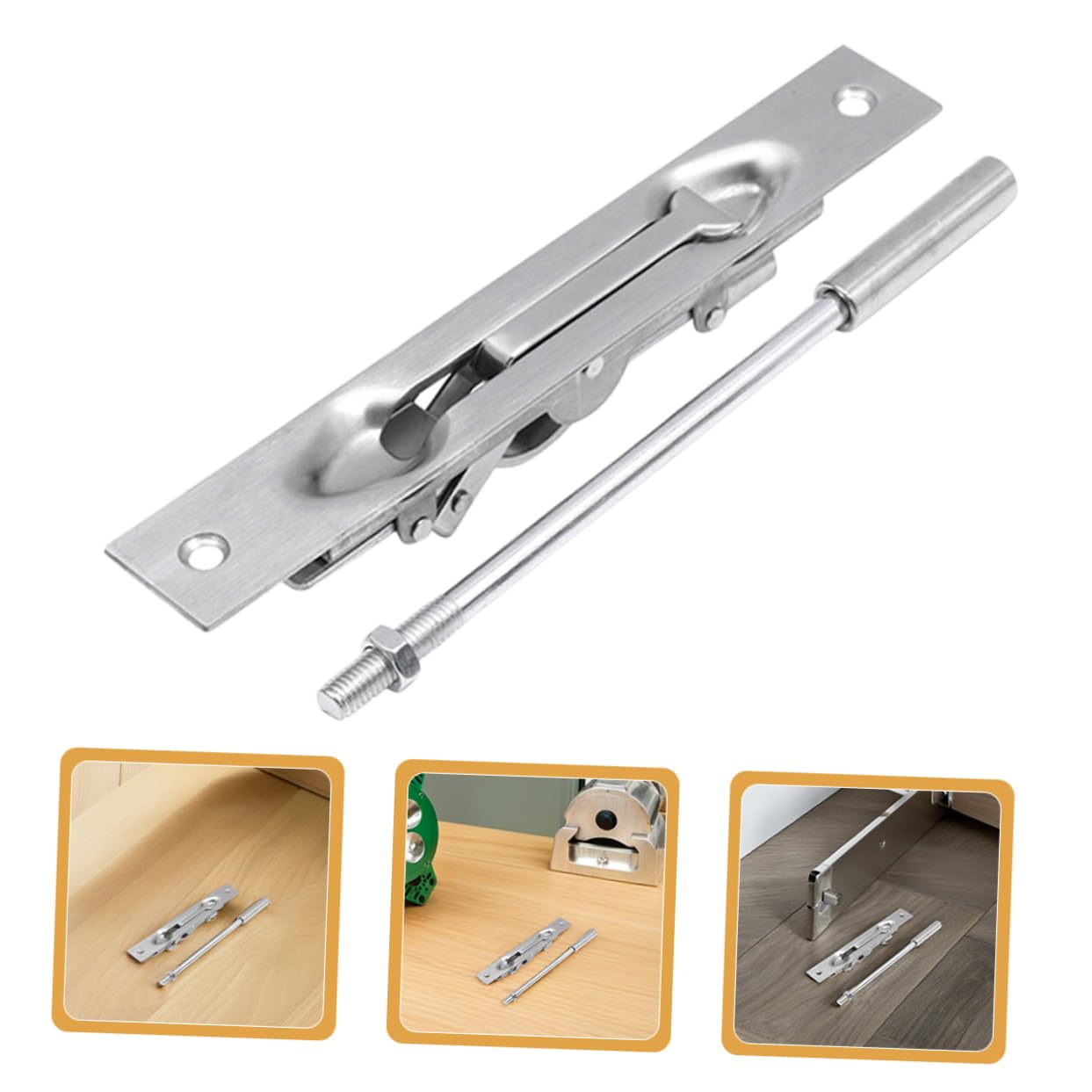 Hemobllo 2sets Serratura Scorrimento in Acciaio Inossidabile Chiavistello Nascosto Per Porte Doppie in Legno e Composito Sicurezza Anti-effrazione Con Design Adatto Diverse Altezze Familiar