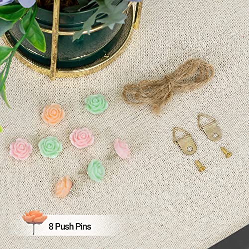 Aktop Cork Board Bulletin Board With Linen 16.7" X 11", Small Framed Corkboard For Wall, Hanging Pin Board Picture Board For Home Office Decor, Cute Vision Board With 8 Pushpins (Classic Black) #TOP6