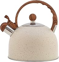 Vista 1 de Hervidor de té, tetera de acero inoxidable, tetera para estufa, tetera silbante para estufa, tetera silbante de cocina, hervidor de té con mango
