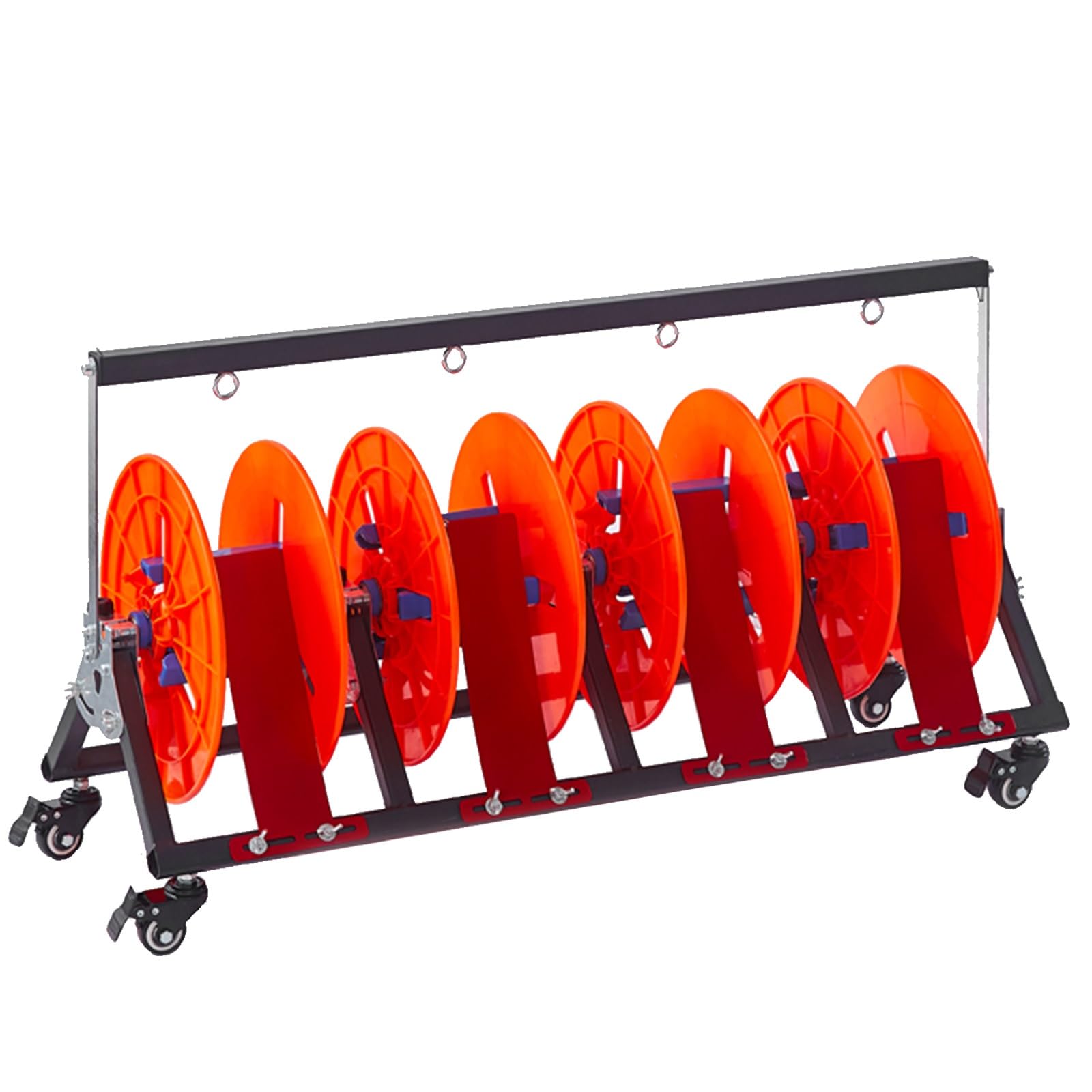 WDSOPK Cable Reel Holder with Wheels, Effort-Saving Adjustable Dispenser for Wire Spool Organization and Storage (4 Reels)
