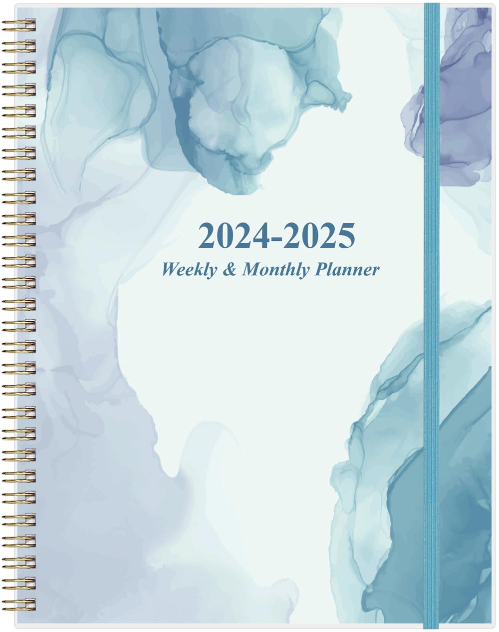 2024-2025 Planner - Academic Planner 2024-2025 from July 2024 - June 2025, Weekly & Monthly Planner & Journal to Track Goals, 8.5" x 11", Blue Watercolor