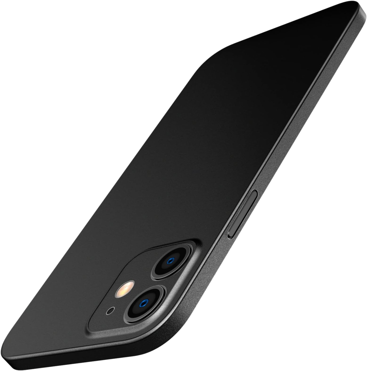 Ultra Slim Case for iPhone 12, 6.1-Inch, Camera Lens Cover Full Protection, Lightweight, Matte Finish PP Hard Minimalist Case, Support Wireless Charging (Black)