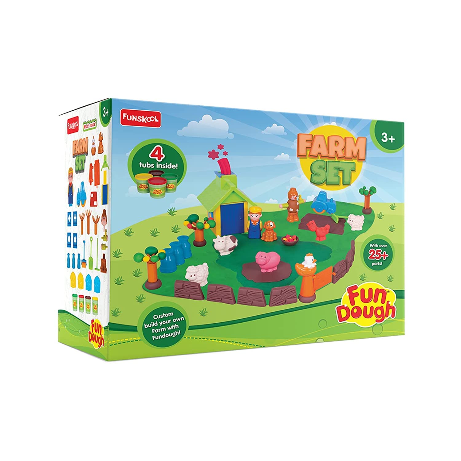 Funskool Fundough Playset Farm Set, Farm Themed Pretend Play, 4 tubs of Dough, Toys for Kids, Shaping, Sculpting, 3 Years and Above, Multicolour (B09J8QWD5Q) Amazon Price History, Amazon Price Tracker
