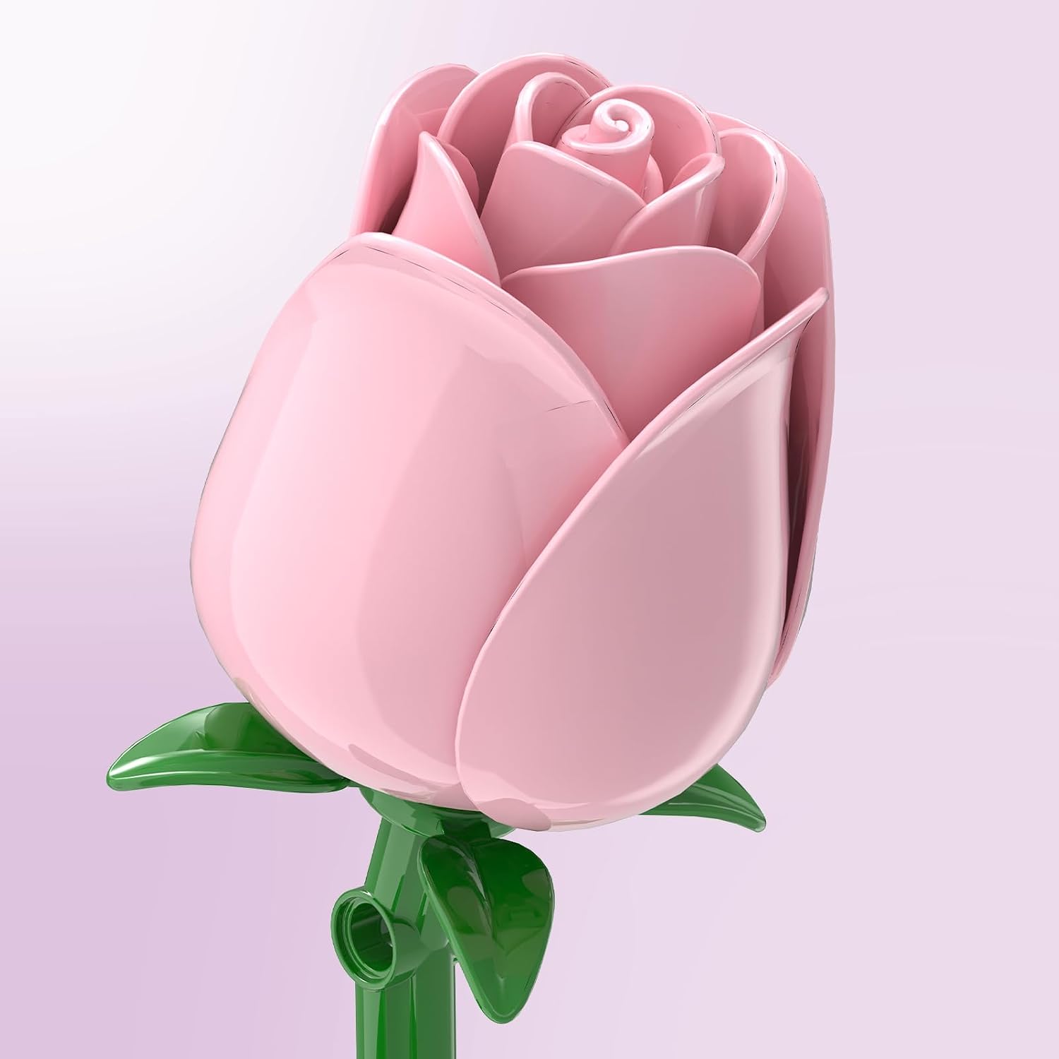 Pink Rose Bouquet Building Set, Rose in Bud Flower Kit for Women & Adults, Home Bedroom Vanity Decor, Lovely Gift for Her