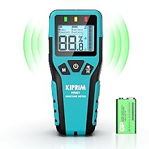 Kiprim Pinless Moisture Meter Home Moisture Level Tester Damp Meter for Floor,Wood, Walls, Concrete – Accurate Non-Destructive Testing Moisture Meter WM01