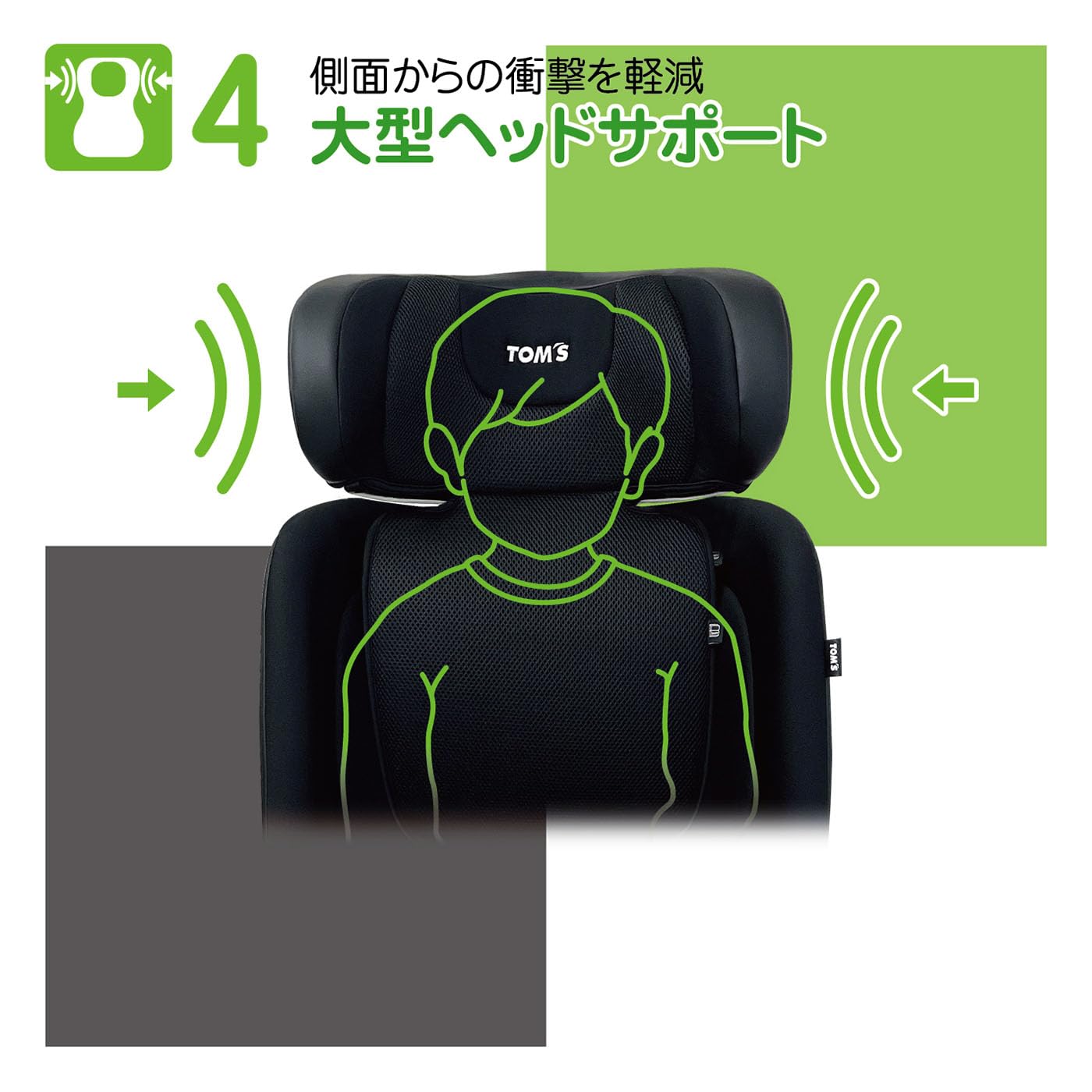トムス ハイバックスフィックスコンパクト/ジュニアシート/新品 TOM'SハイバックジュニアFIXリクライニング