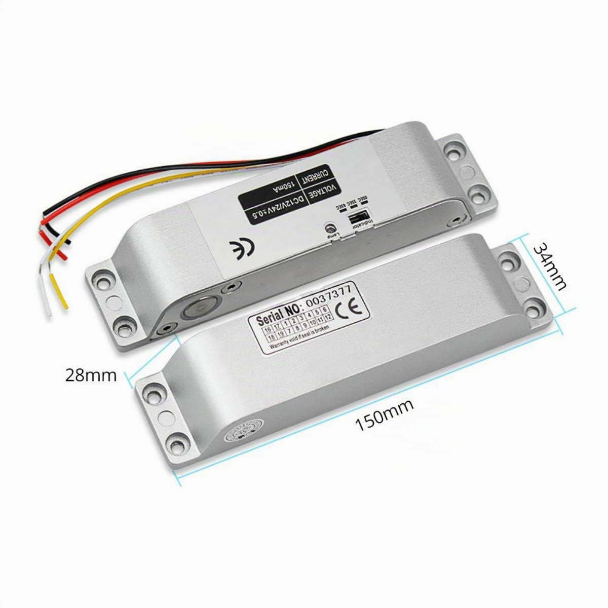 YAVIS Serratura Elettrica a Bloccaggio a Boccaggio DC 12V Fail Safe NC Modalità Serratura Elettronica per Controllo Accessi Sistema di Sicurezza con Ritardo