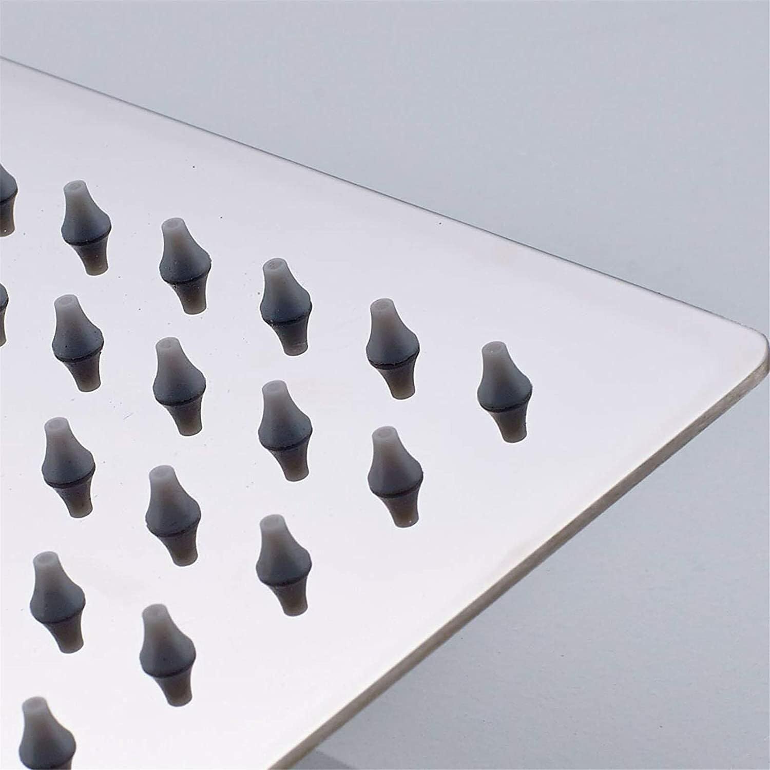 Schläfer 134700 | Soffione Doccia Quadro 20x20 cm a Pioggia, Anticalcare ad Alta Pressione Ultra Sottile in Acciaio Inox, Soffione per Cabina Doccia, Snodo Regolabile Universale G 1/2, Cromo, Argento