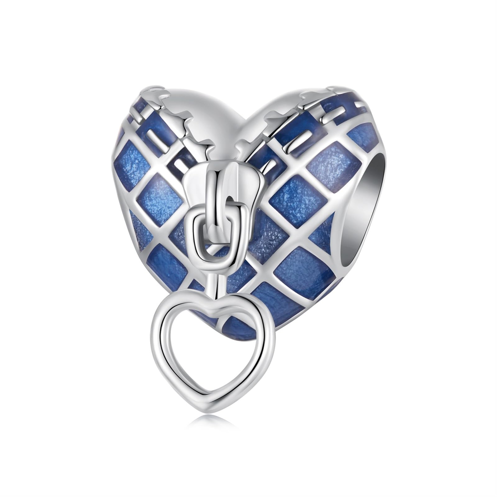 Dijes de plata 925 con forma de corazón vaquero para pulseras y collares de mujer 8