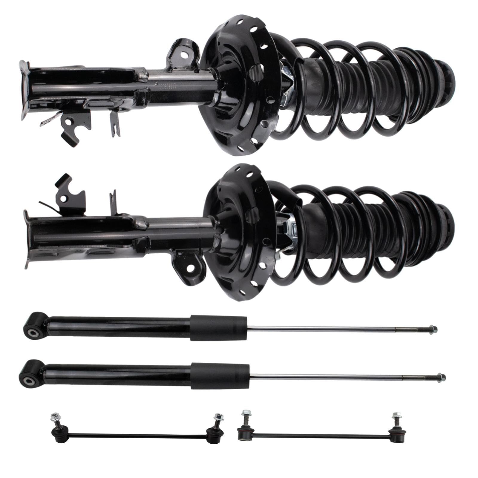 Front and Rear Suspension Kit Complete Strut & Coil Spring Assembly Shock Absorber Sway Bar Stabilizer Link Compatible with 2015-2020 Honda FIT