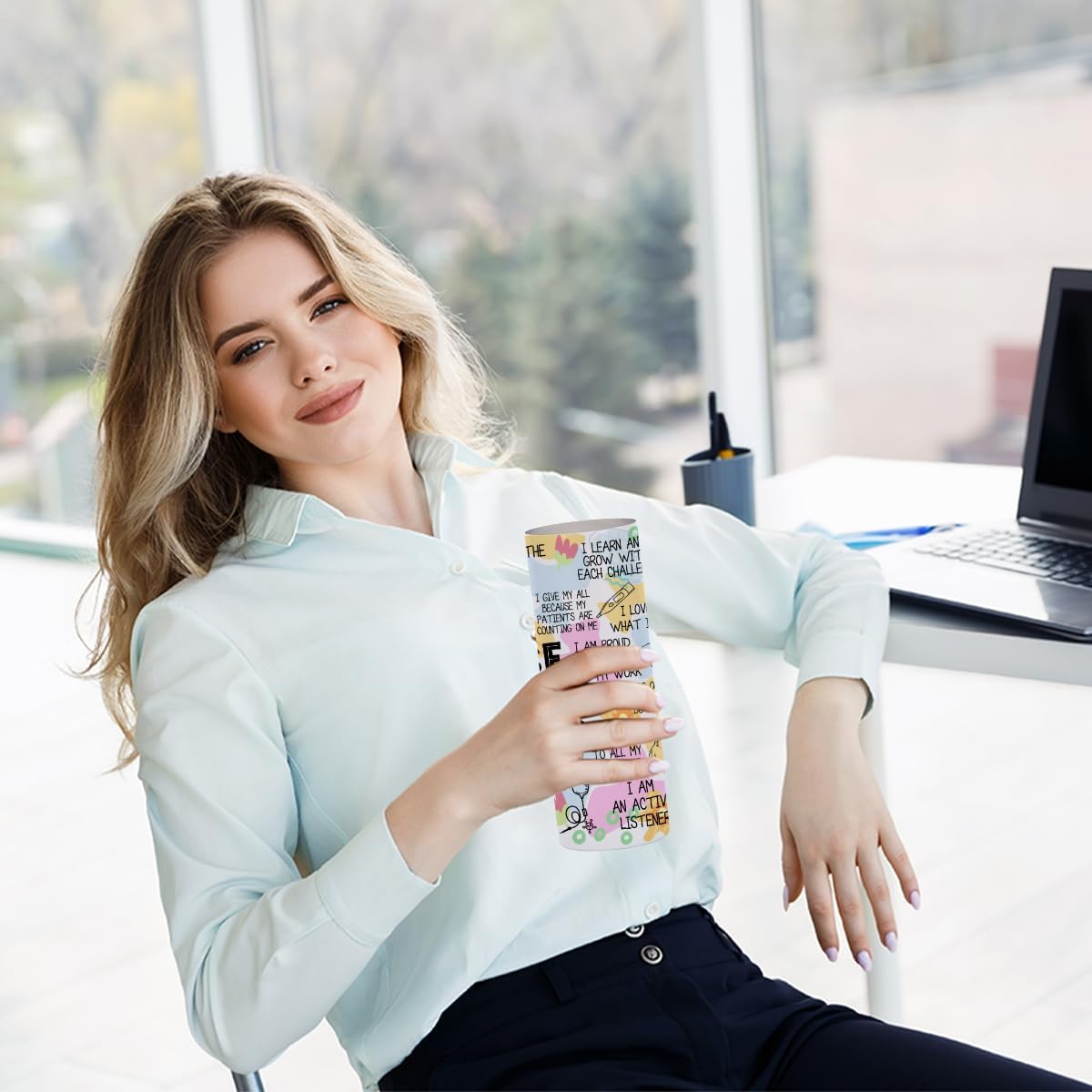 Nurse Gifts Nurse Essentials, Inspirational Nurse Christmas Birthday Affirmations Gifts Nursing 20 oz Skinny Tumbler Stainless Steel Insulated Tumblers Coffee Mug Thermal Travel Cup with Lid - Image 4