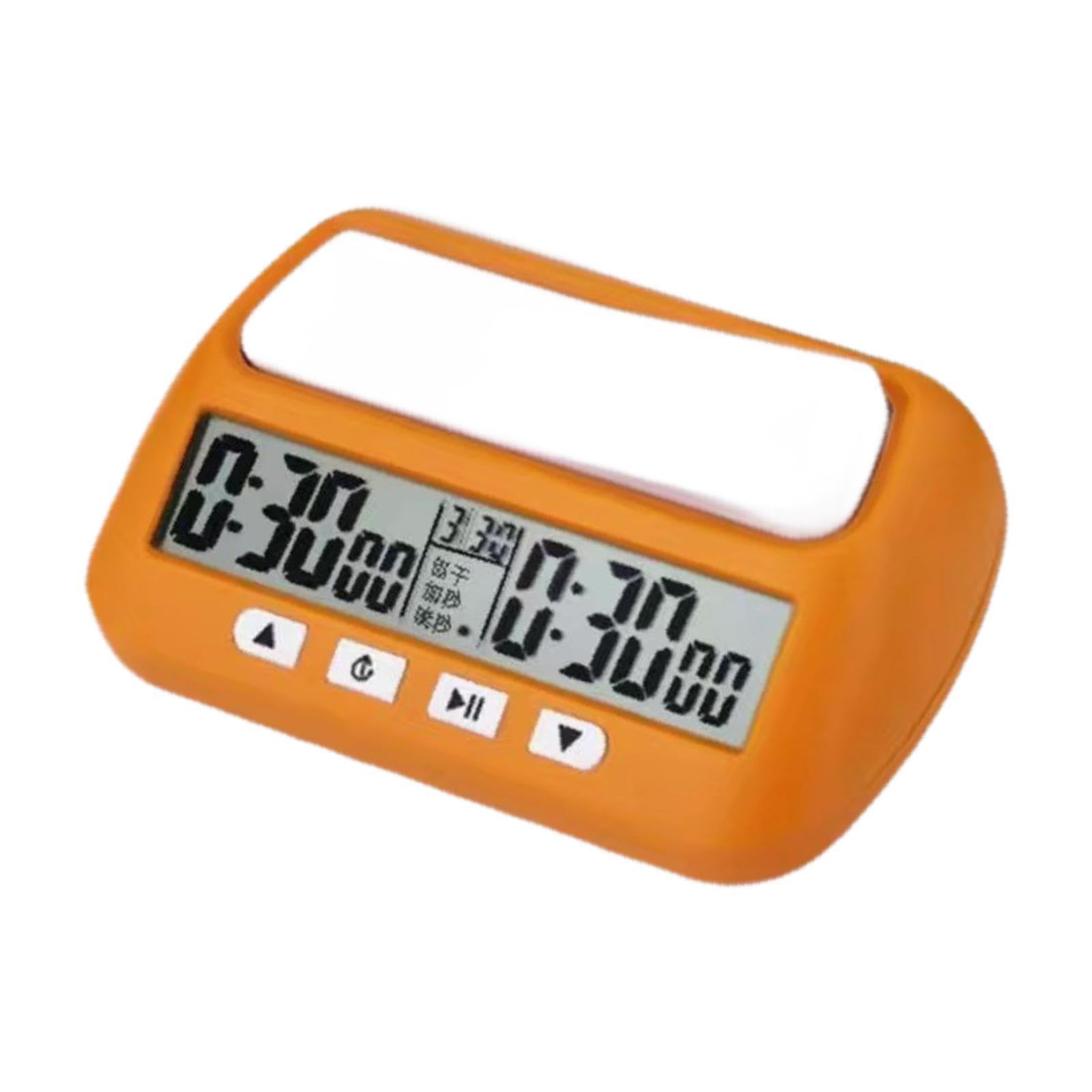 LIXSAZSE Portable Chess Clock Digital Timer Simple Adjustable Features Competitive Two Player Board Games Chess Clock Digital Timer, Orange, 14x8.8x4.5cm