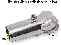 Vista 2 de Abrazadera en T para riel de extremo de valla de 1 pulgada, piezas de valla de enlace de cadena de acero inoxidable, abrazadera de tubo con perno