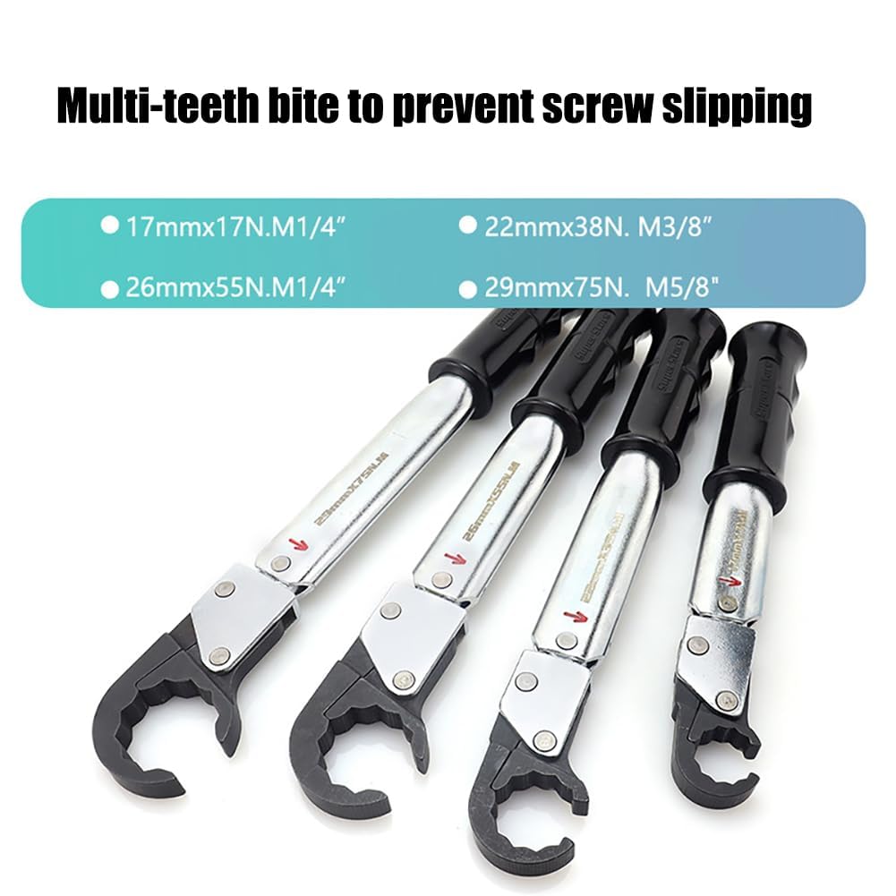 Kit de llave dinamométrica con trinquete, llave de servicio HVAC ajustable de 18-75 Nm, para tubo de cobre de 1/4", 3/8", 1/2", 5/8", llave dinamométrica de extremo abierto, aire acondicionado de refr